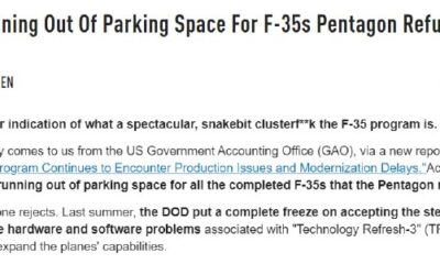 Lockheed Runs Out of Parking for F-35s as Pentagon Refuses to Accept Troubled Jets