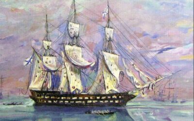 Спуск на воду линейного корабля «Императрица Мария» — флагмана Нахимова в Синопском сражении