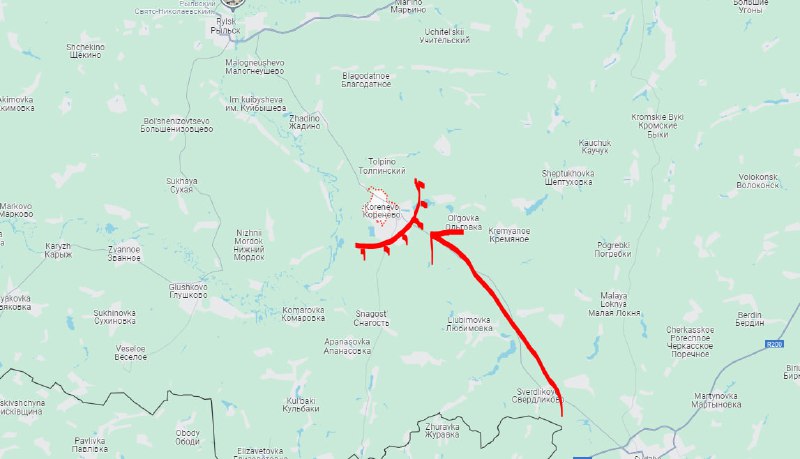 Украинская разведгруппа заскочила в Коренево, но была остановлена ВСУ (notitle)