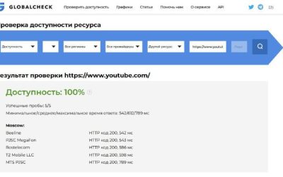Доступ к YouTube восстановлен у большинства российских операторов, утверждает GlobalCheck