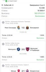Экспресс с коэффициентом 12 принес 185.075₽ за вечер, лучший беттор показал результат