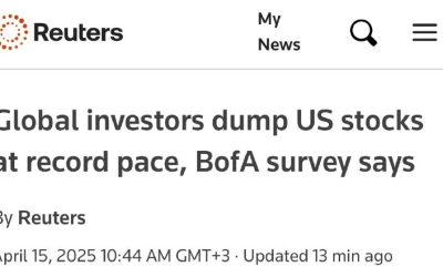 Глобальные инвесторы массово избавляются от американских акций — Bank of America