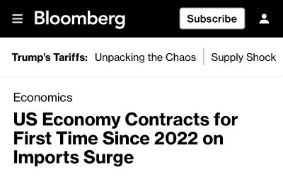 Экономика США сократилась на 0,3% в первом квартале — Bloomberg