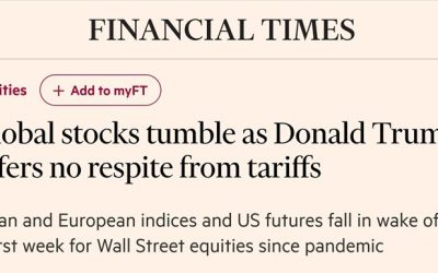 Мировые рынки рушатся из-за тарифов Трампа, предупреждает Financial Times