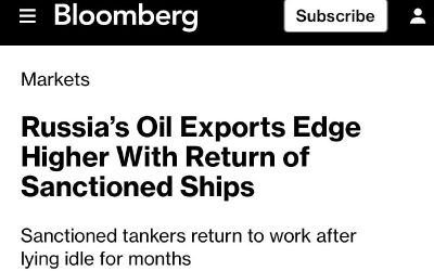 Российская нефть наращивает экспорт: рост поставок на 4% за неделю — Bloomberg