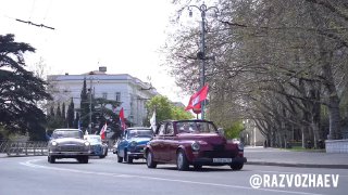 В Севастополе прошел автопробег в честь 80-летия Победы в ВОВ