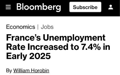 Безработица во Франции растет, указывая на стагнацию экономики — Bloomberg