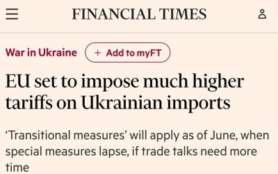 ЕС намерен резко поднять пошлины на импорт с Украины, — Financial Times