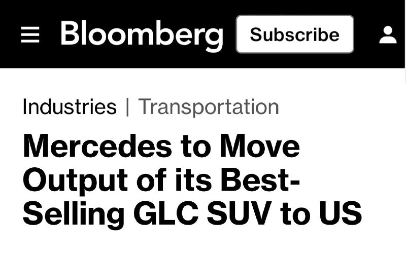 Mercedes переносит производство внедорожника GLC в США — Bloomberg