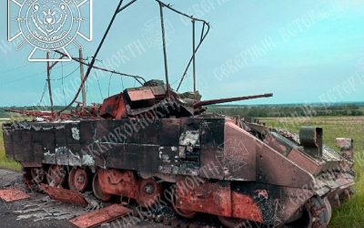 Пейзажи Суджанского приграничья: уничтоженная БМП «Брэдли» ждет эвакуации