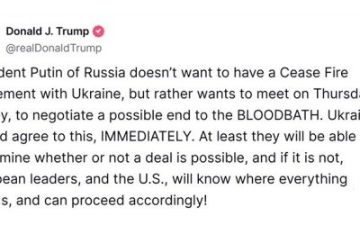 Трамп призвал Украину немедленно согласиться на переговоры с Россией