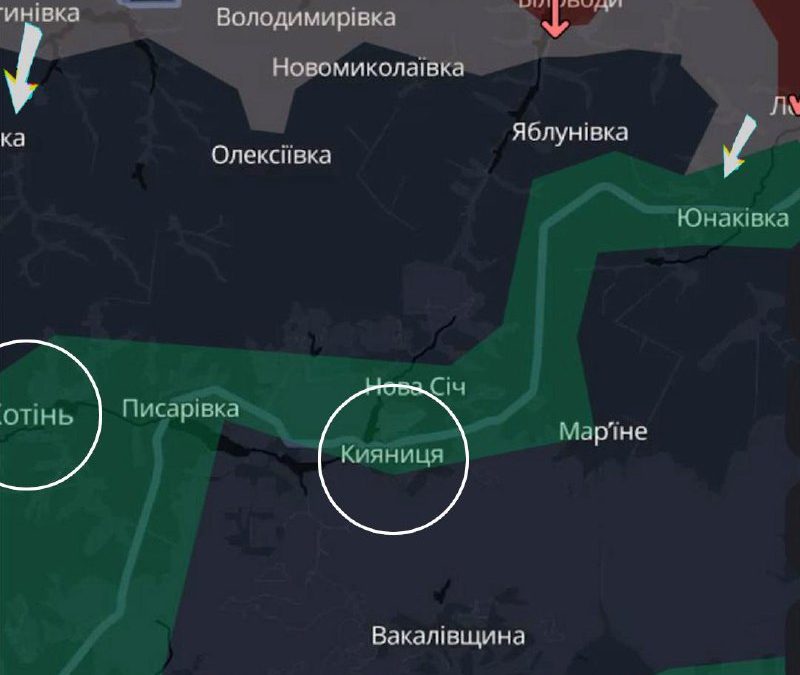 ВСУ отводят технику от Юнаковки к Киянице и Хотеню из-за наступления российских войск