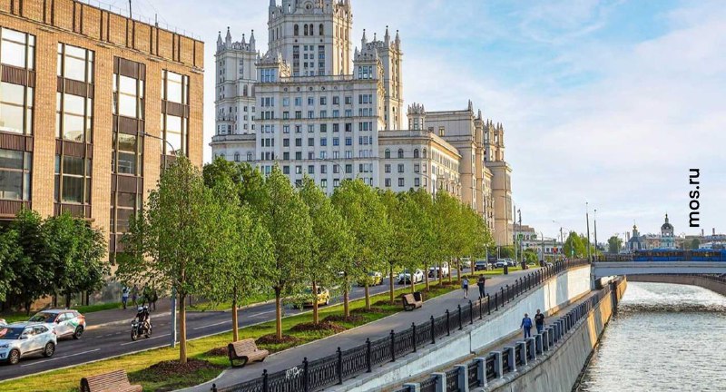 Москва озеленяет набережные Яузы: более 700 взрослых деревьев высажено