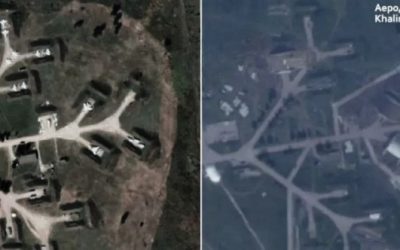 Противник показал спутниковые снимки укрытий для самолетов в Курской области