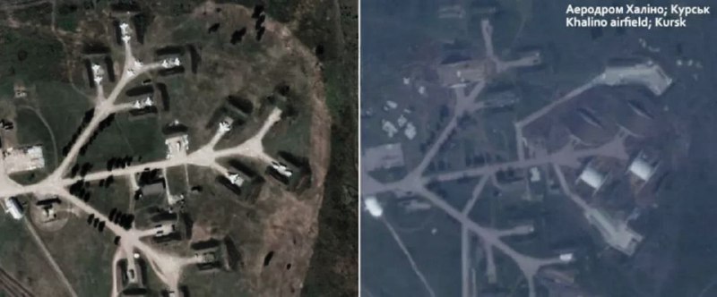 Противник показал спутниковые снимки укрытий для самолетов в Курской области