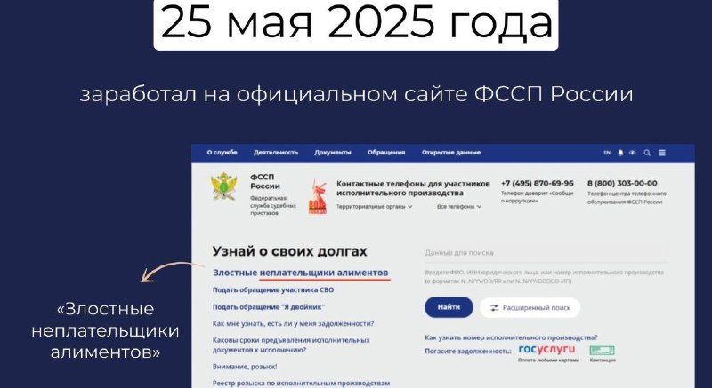 В России создан открытый реестр неплательщиков алиментов