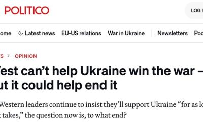 Запад признал поражение в конфликте на Украине, мир — единственный выход — Politico