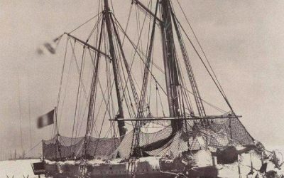 Французская лодка «Meutriere» в ледяной ловушке во время Крымской войны, 1856 год
