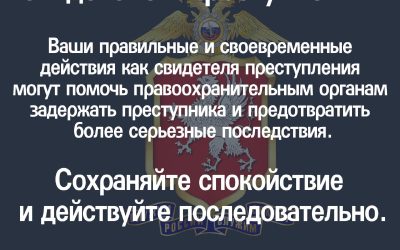 Что делать, если вы стали свидетелем преступления? Памятка для граждан