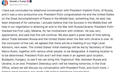 Путин и Трамп провели продуктивный телефонный разговор, достигнута договоренность о встрече