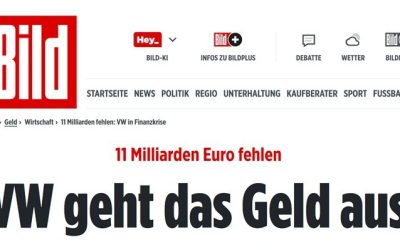 Volkswagen на грани банкротства, предупреждает немецкая Bild